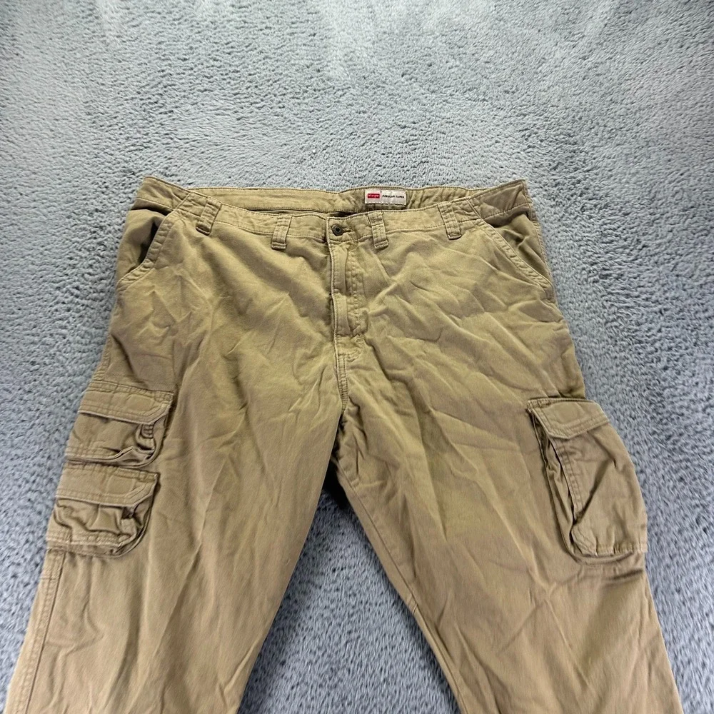 Wrangler Pant Mens 42x30 Brown Cotton Cargo Tapered Stretch‎ Workwear Utility